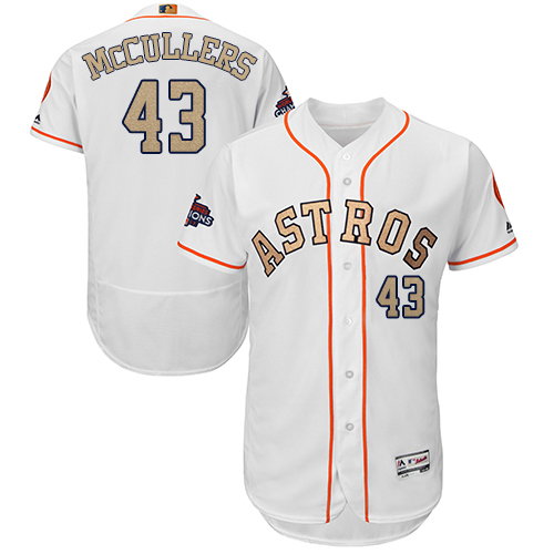 Astros #43 Lance McCullers White FlexBase Authentic 2018 Gold Program Cool Base Stitched MLB Jersey - Click Image to Close